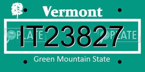 IT23827 Vermont License Plate
