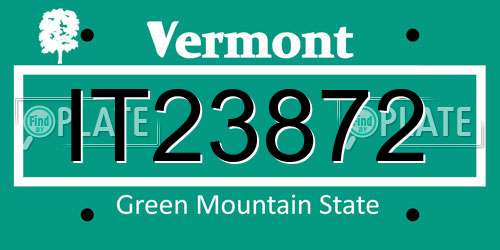 IT23872 Vermont License Plate