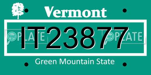 IT23877 Vermont License Plate