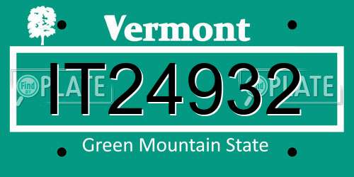 IT24932 Vermont License Plate