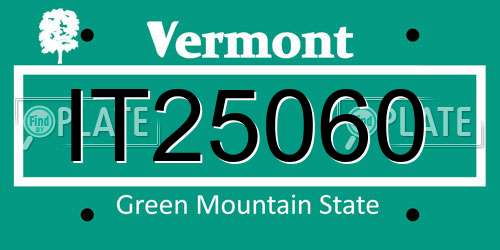 IT25060 Vermont License Plate