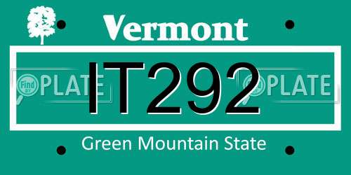 IT292 Vermont License Plate