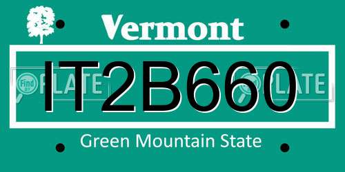 IT2B660 Vermont License Plate