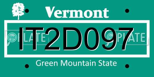 IT2D097 Vermont License Plate