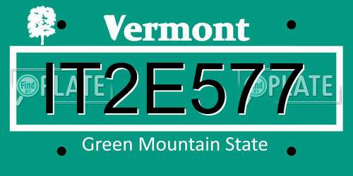 IT2E577 Vermont License Plate