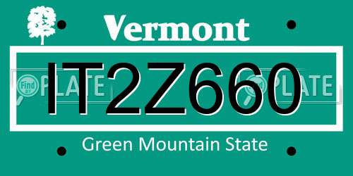 IT2Z660 Vermont License Plate