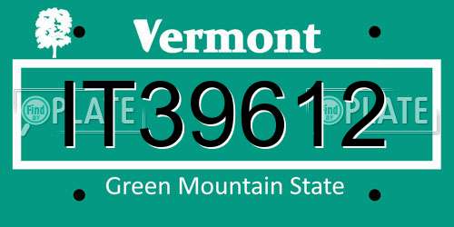 IT39612 Vermont License Plate