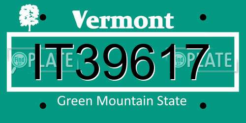 IT39617 Vermont License Plate