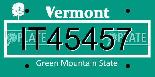 IT45457 Vermont License Plate