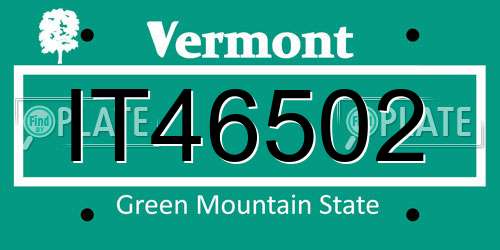 IT46502 Vermont License Plate