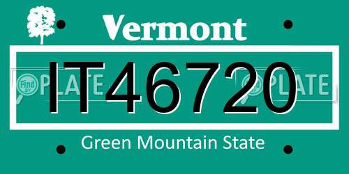IT46720 Vermont License Plate