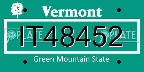 IT48452 Vermont License Plate