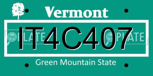 IT4C407 Vermont License Plate