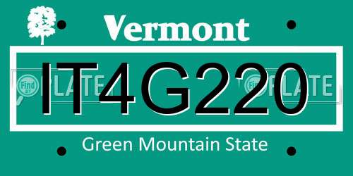 IT4G220 Vermont License Plate