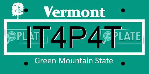 IT4P4T Vermont License Plate