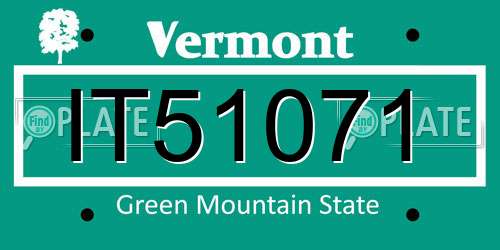 IT51071 Vermont License Plate