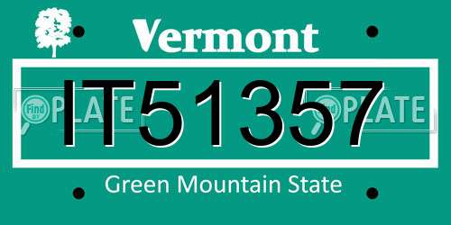 IT51357 Vermont License Plate