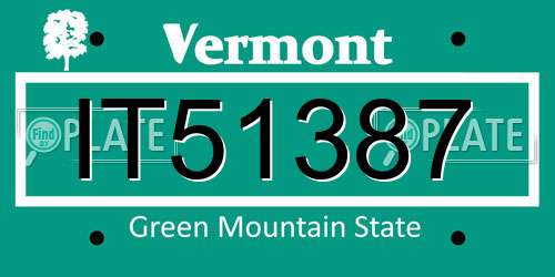 IT51387 Vermont License Plate