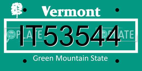 IT53544 Vermont License Plate