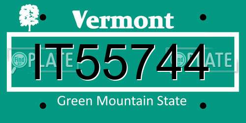 IT55744 Vermont License Plate