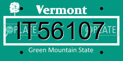 IT56107 Vermont License Plate
