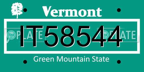 IT58544 Vermont License Plate