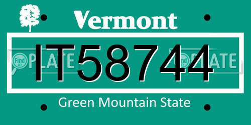 IT58744 Vermont License Plate