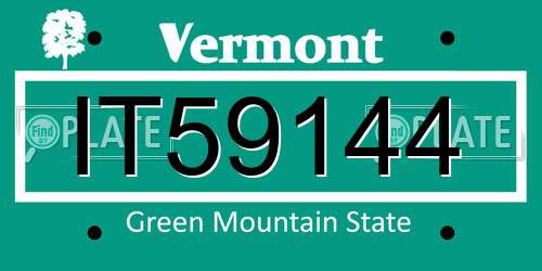IT59144 Vermont License Plate