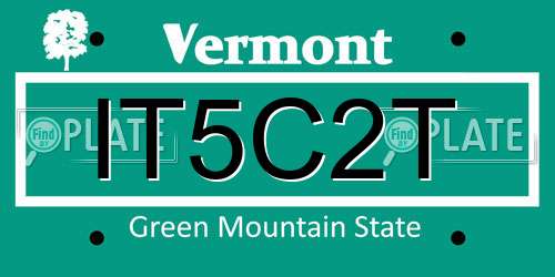 IT5C2T Vermont License Plate
