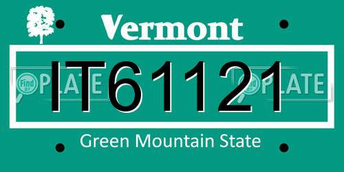IT61121 Vermont License Plate
