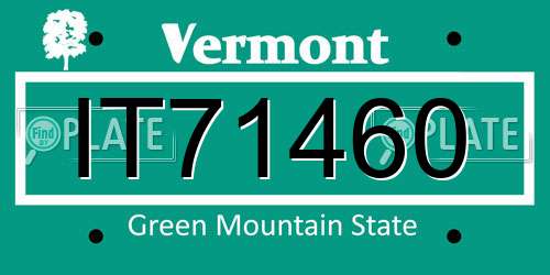 IT71460 Vermont License Plate