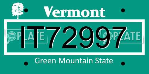 IT72997 Vermont License Plate