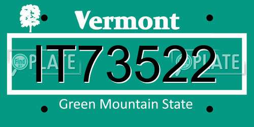 IT73522 Vermont License Plate