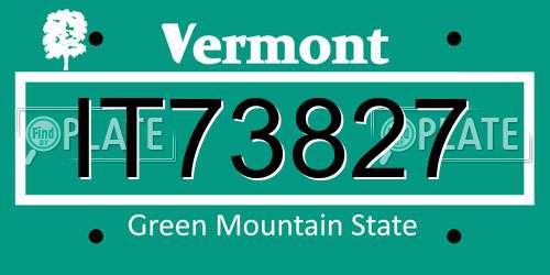 IT73827 Vermont License Plate
