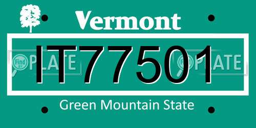 IT77501 Vermont License Plate