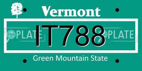 IT788 Vermont License Plate