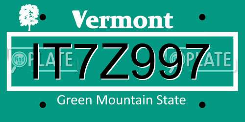 IT7Z997 Vermont License Plate