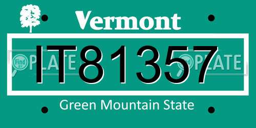 IT81357 Vermont License Plate