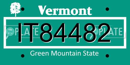 IT84482 Vermont License Plate
