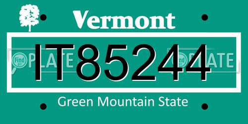 IT85244 Vermont License Plate