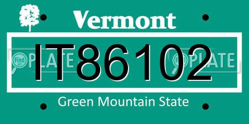 IT86102 Vermont License Plate