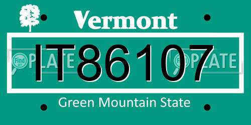 IT86107 Vermont License Plate