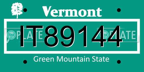 IT89144 Vermont License Plate