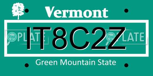 IT8C2Z Vermont License Plate