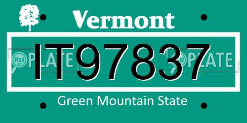 IT97837 Vermont License Plate