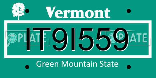 IT9I559 Vermont License Plate