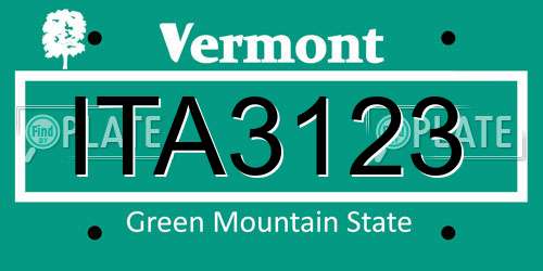 ITA3123 Vermont License Plate