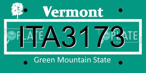 ITA3173 Vermont License Plate