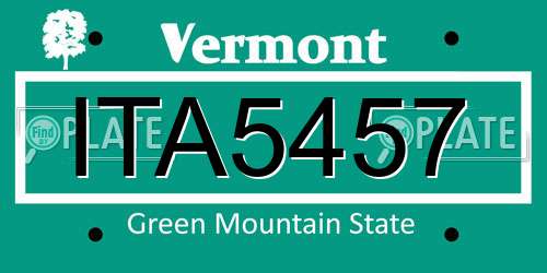 ITA5457 Vermont License Plate