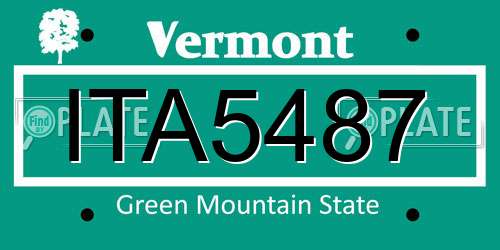 ITA5487 Vermont License Plate